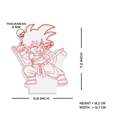 3D Illusion Kid Goku  Anime Night Lamp with 7 Color Changing Light   Bedside Table Lamp  Birthday Gift for Anime Lover